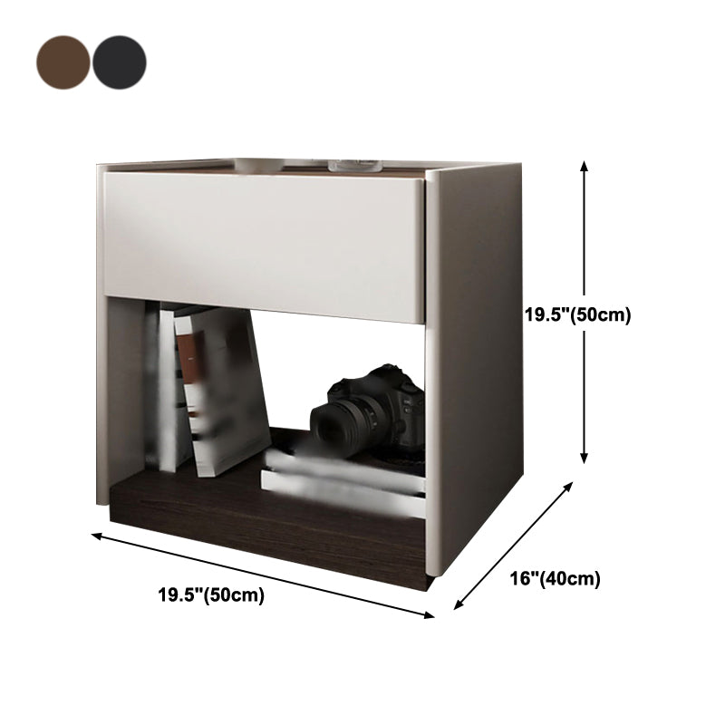 Comodino moderno da 1 trampolino in legno massiccio da 20 "comodini