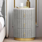 3 Drawers Night Table Nightstand Marble Round Bedside Cabinet Drawers Included