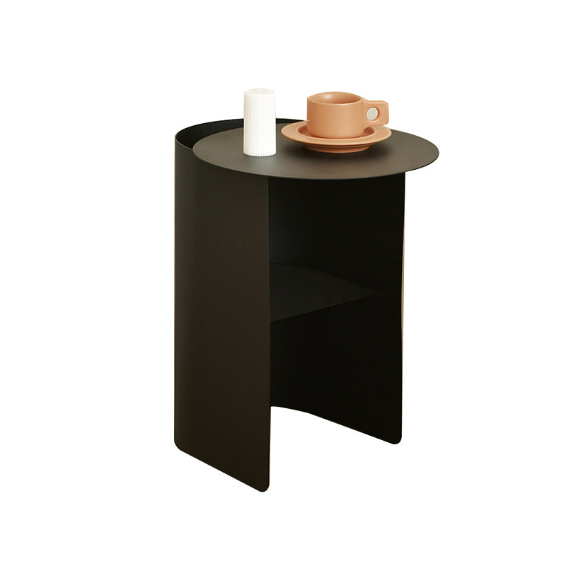 Shelving Iron Nightstand Modern Storage Accent Table Nightstand 1 Shelf Black 1 Piece Clearhalo 'Bedroom Furniture' 'furn' 'furn_night_stand' 'Furniture' 'night_stand' 'Nightstands' 5731742