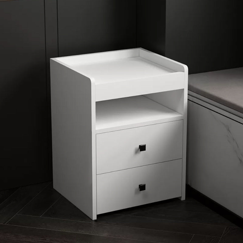 Modern Open Storage Nightstand 2-Drawer 24 Inch H Imitation Wood Night Table https: res.litfad.com site img item 2022 08 12 5731763 1200x1200.jpg Wood Clearhalo 'Bedroom Furniture' 'furn' 'furn_night_stand' 'Furniture' 'night_stand' 'Nightstands' 5731763