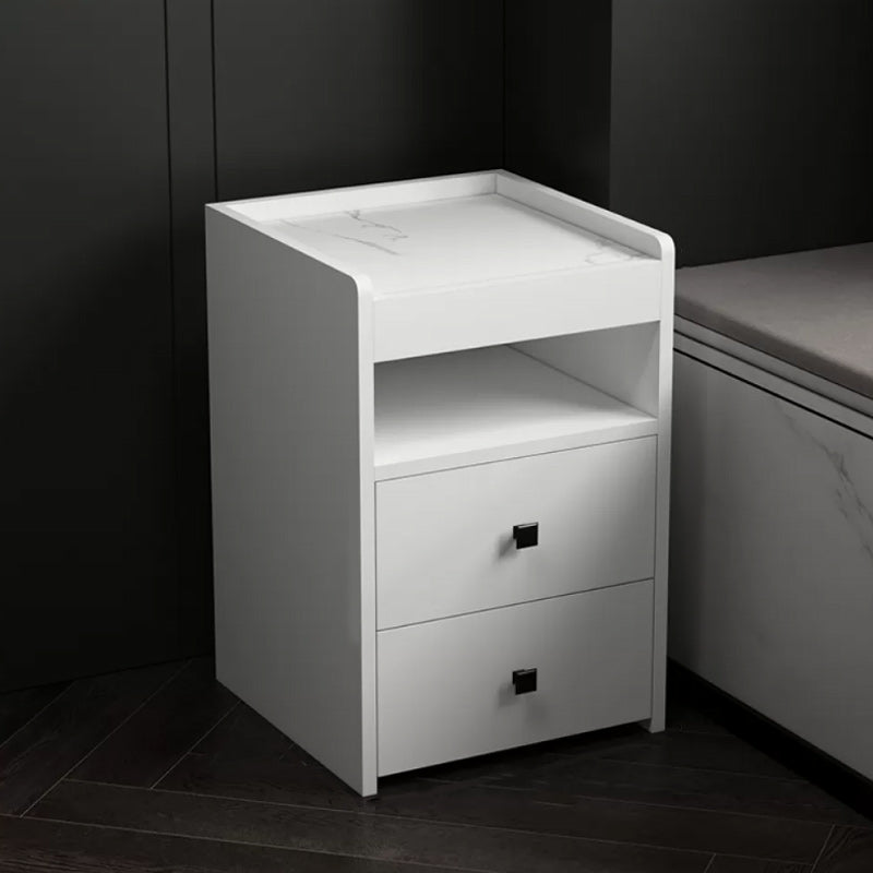Modern Open Storage Nightstand 2-Drawer 24 Inch H Imitation Wood Night Table https: res.litfad.com site img item 2022 08 09 5731768 1200x1200.jpg Stone Clearhalo 'Bedroom Furniture' 'furn' 'furn_night_stand' 'Furniture' 'night_stand' 'Nightstands' 5731769