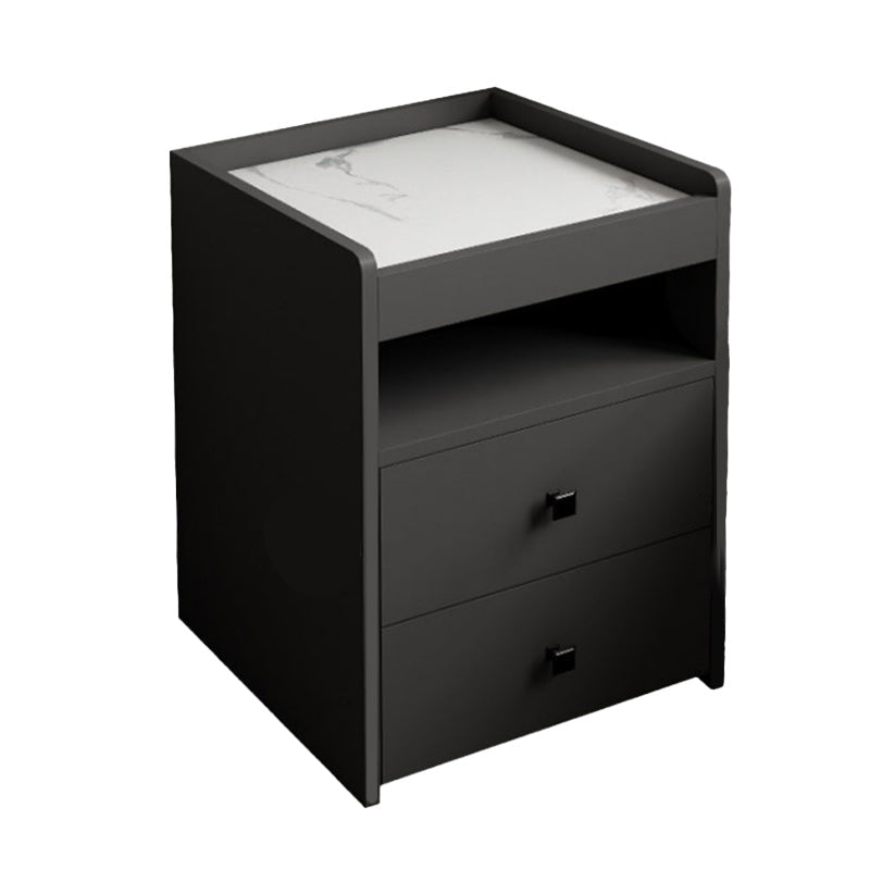 Modern Open Storage Nightstand 2-Drawer 24 Inch H Imitation Wood Night Table Clearhalo 'Bedroom Furniture' 'furn' 'furn_night_stand' 'Furniture' 'night_stand' 'Nightstands' 5731771