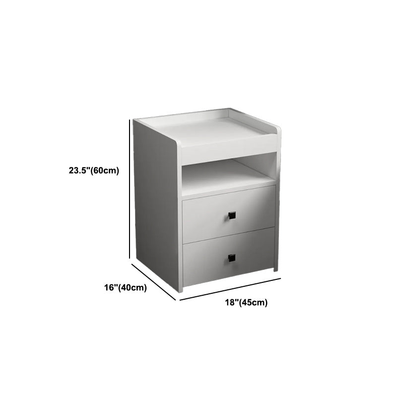 Modern Open Storage Nightstand 2-Drawer 24 Inch H Imitation Wood Night Table Clearhalo 'Bedroom Furniture' 'furn' 'furn_night_stand' 'Furniture' 'night_stand' 'Nightstands' 5731782