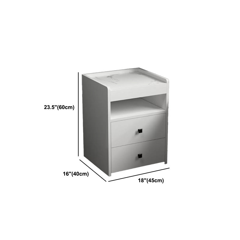 Modern Open Storage Nightstand 2-Drawer 24 Inch H Imitation Wood Night Table Clearhalo 'Bedroom Furniture' 'furn' 'furn_night_stand' 'Furniture' 'night_stand' 'Nightstands' 5731783