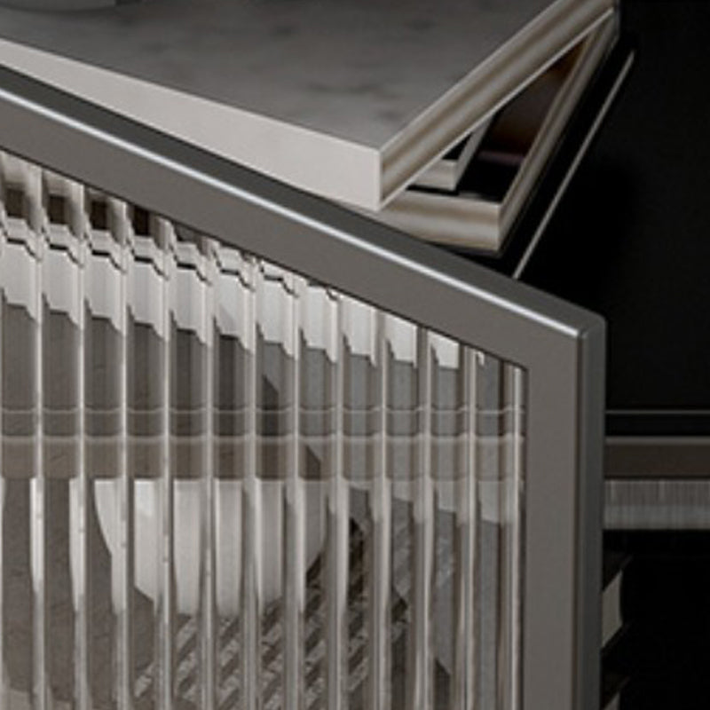 Massicello di ferro e vetro Cambia da letto contemporaneo a 1 porta gambe incluse