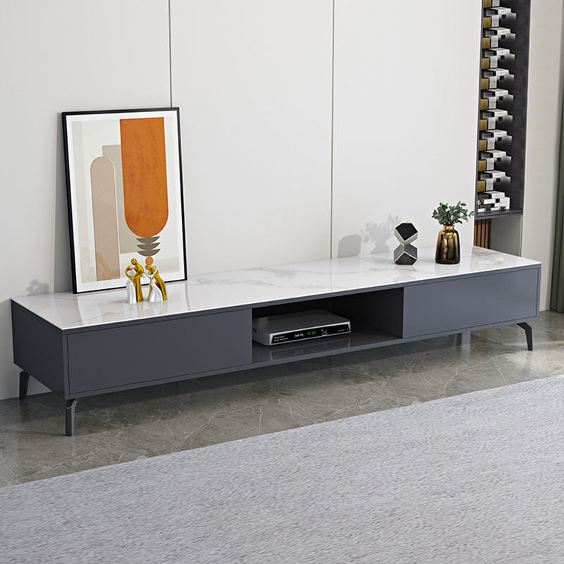 Glam Glass Top Media Console TV Stand Engineered Wood TV Console White Clearhalo 'furn' 'furn_tv_stands_entertainment_centers' 'Furniture' 'Living Room Furniture' 'TV Stands & Entertainment Centers' 'TV Stands & Media Storage Furniture' 'tv_stands_entertainment_centers' 5731821