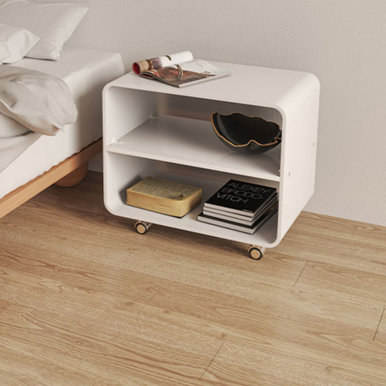 Modern Acrylic Bed Nightstand Open Storage Accent Table Nightstand White 2 Piece Set Clearhalo 'Bedroom Furniture' 'furn' 'furn_night_stand' 'Furniture' 'night_stand' 'Nightstands' 5731836