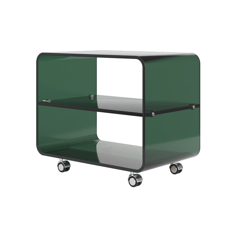 Modern Acrylic Bed Nightstand Open Storage Accent Table Nightstand Green 1 Piece Clearhalo 'Bedroom Furniture' 'furn' 'furn_night_stand' 'Furniture' 'night_stand' 'Nightstands' 5731837