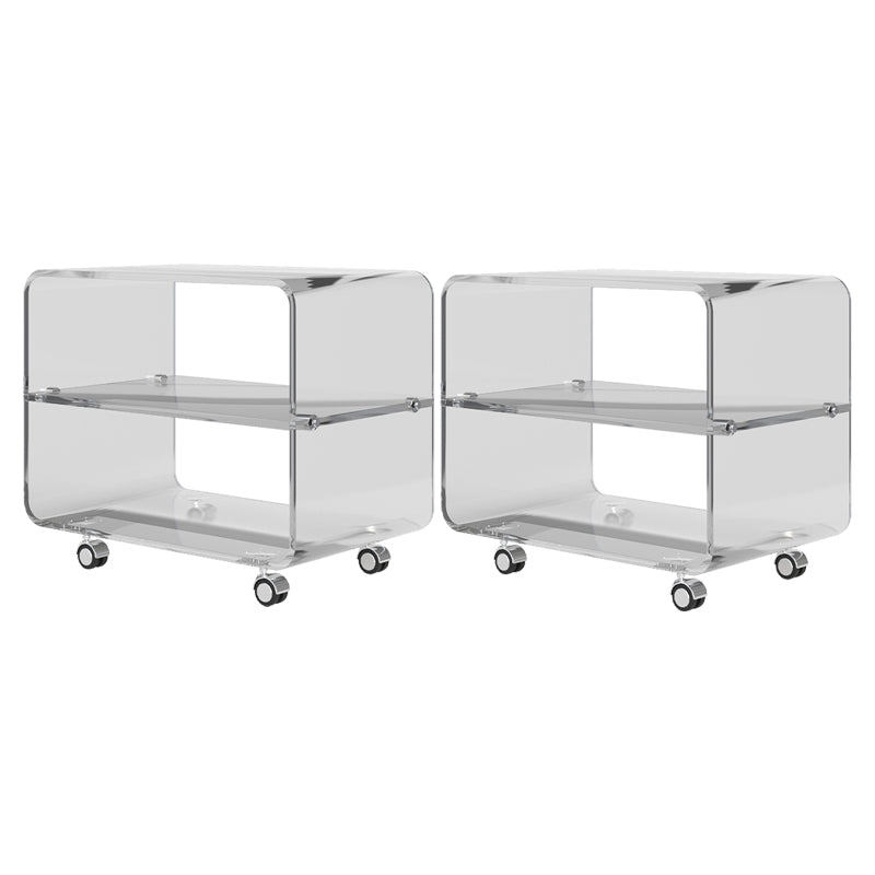 Modern Acrylic Bed Nightstand Open Storage Accent Table Nightstand Clearhalo 'Bedroom Furniture' 'furn' 'furn_night_stand' 'Furniture' 'night_stand' 'Nightstands' 5731844