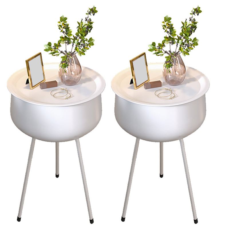 Piernas incluidas la cama de la cama Nights -Metal Nightsand Glam Leaf Stelf