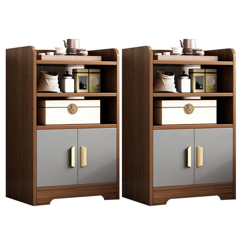 ベッドルームのための現代の木製ベッドサイドキャビネットローワーシェルフナイトテーブル