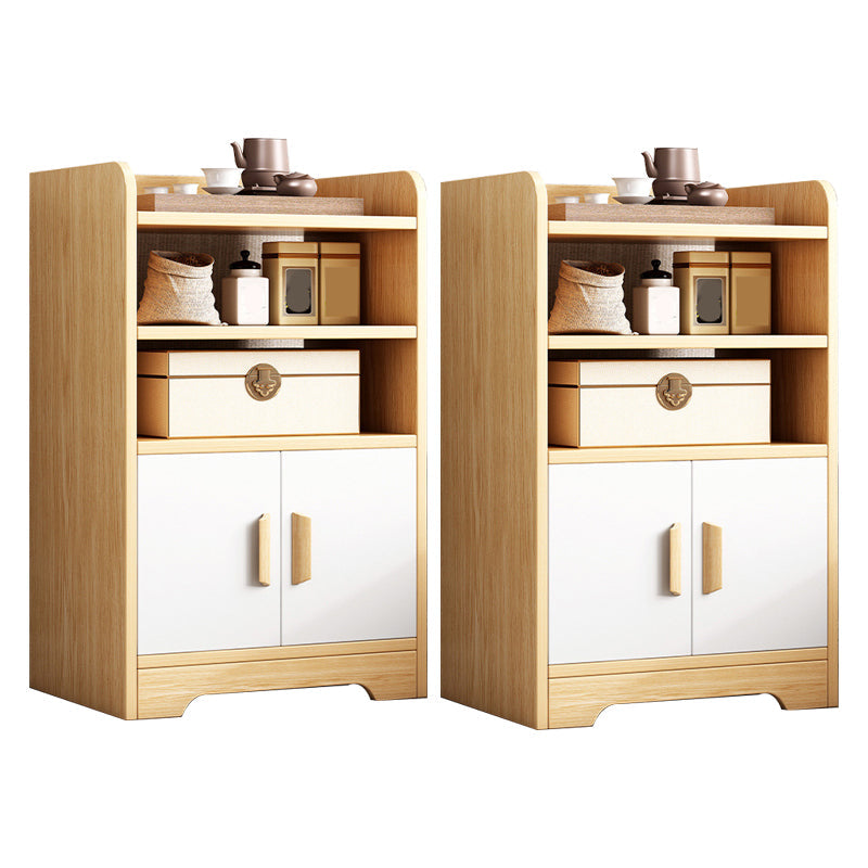 ベッドルームのための現代の木製ベッドサイドキャビネットローワーシェルフナイトテーブル