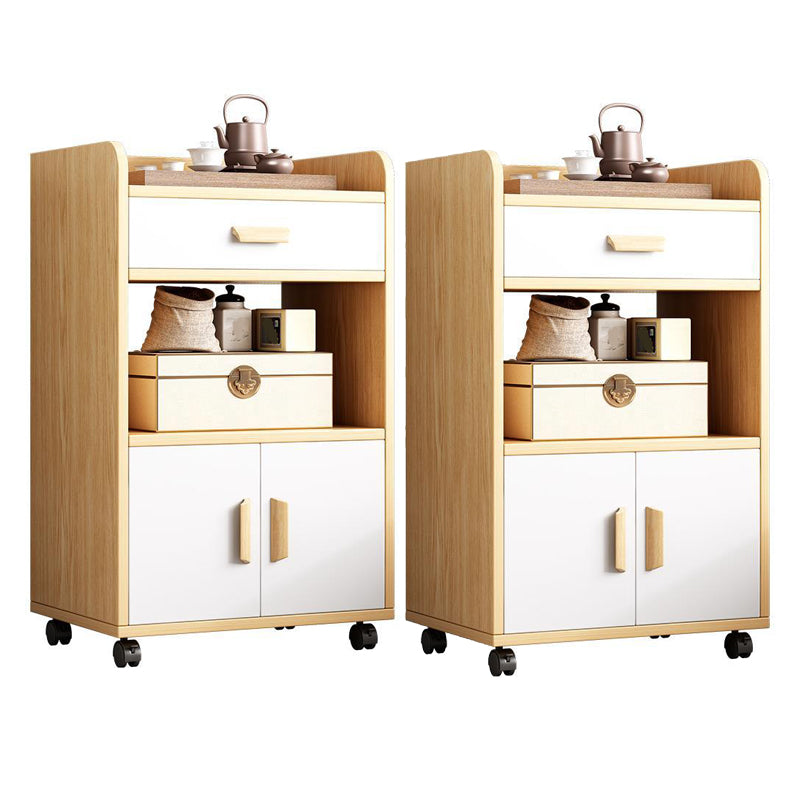 ベッドルームのための現代の木製ベッドサイドキャビネットローワーシェルフナイトテーブル