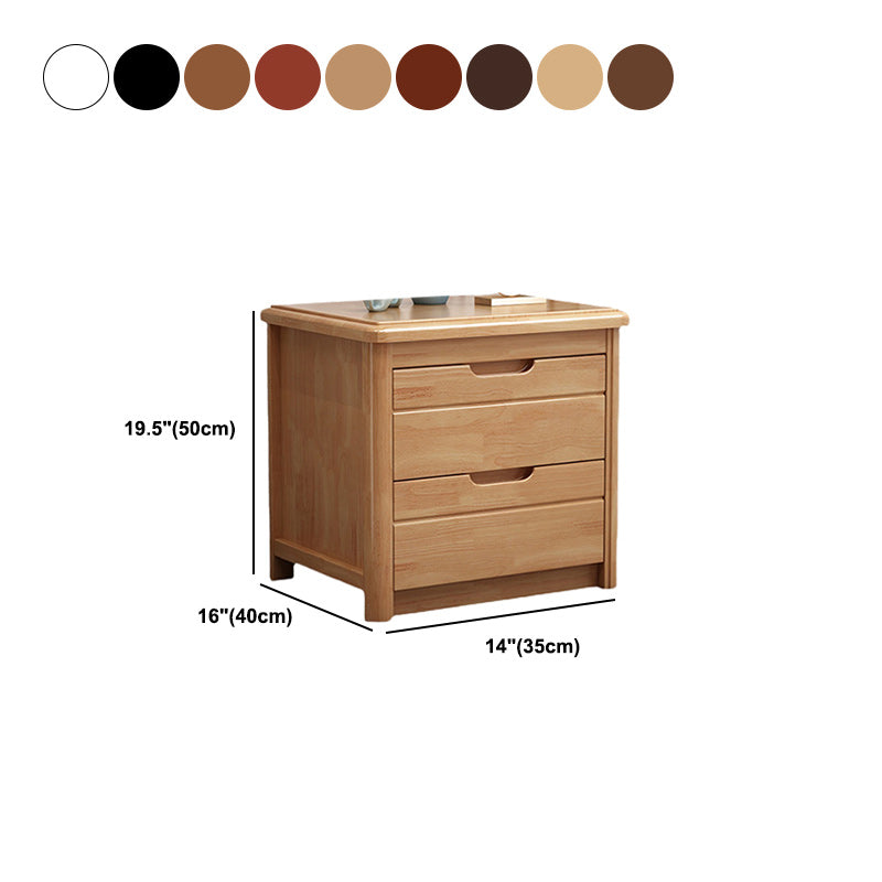 Massivholz Nachttisch moderne 20 Zoll H 2-Drawer Storage Nachttisch in Braun