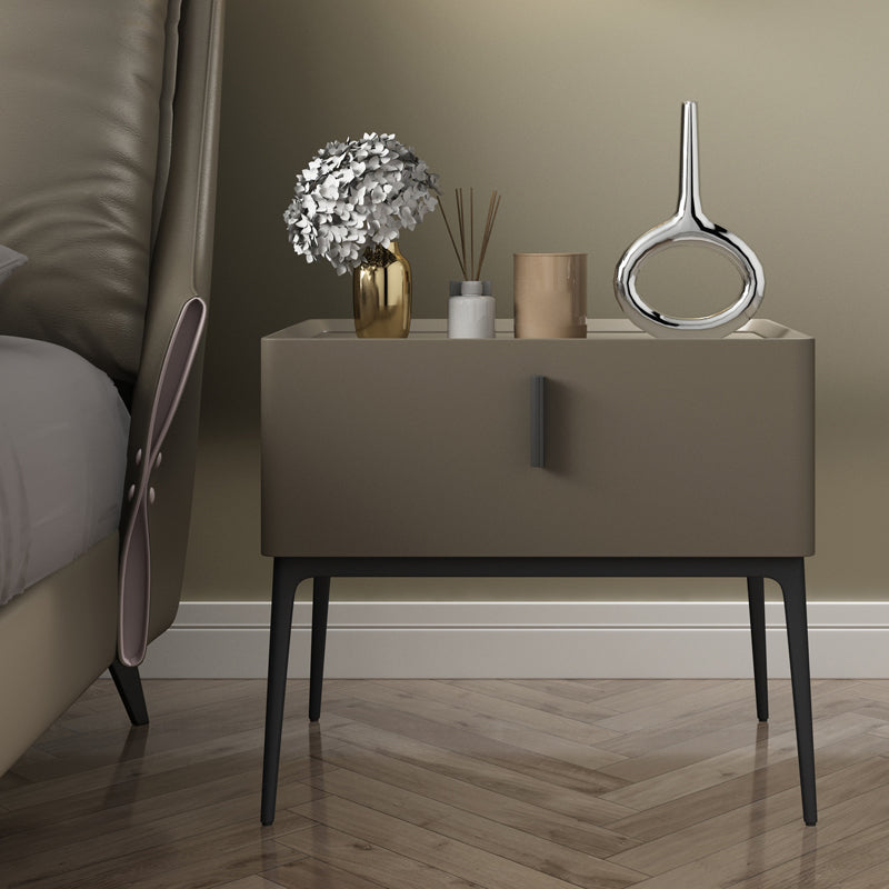 Modern 18 inch H Nightstand Faux Leather 1-ladel nachttafel met benen