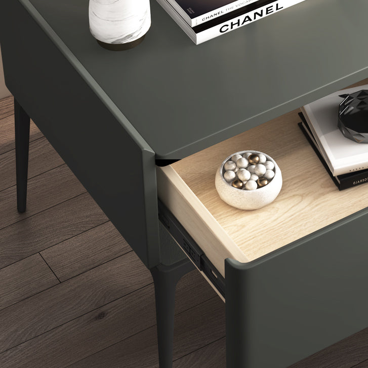 Modern 18 inch H Nightstand Faux Leather 1-ladel nachttafel met benen