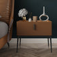 Modern 18 inch H Nightstand Faux Leather 1-ladel nachttafel met benen