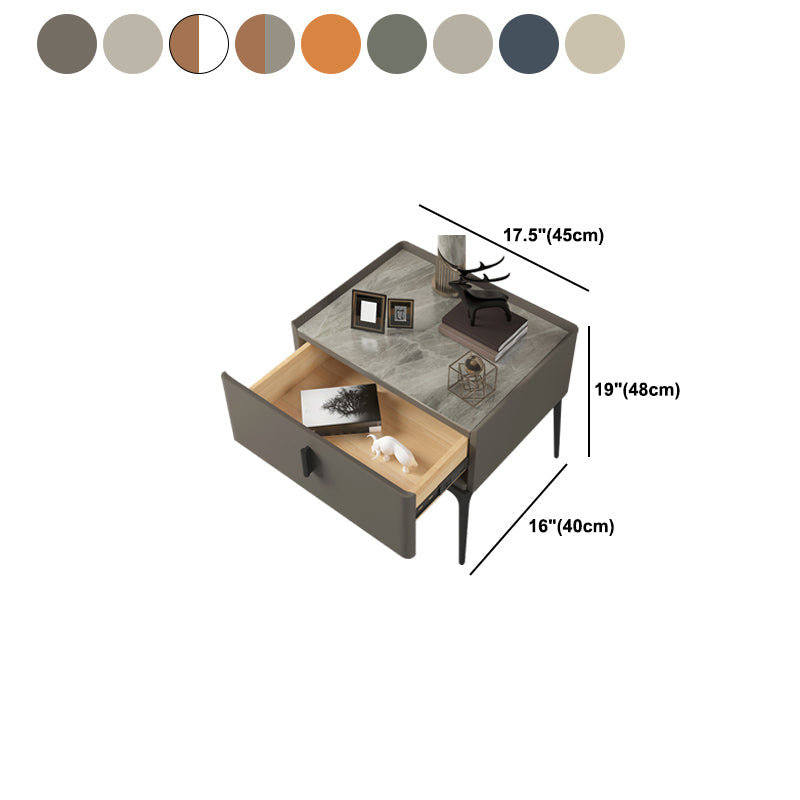 Modern 18 inch H Nightstand Faux Leather 1-ladel nachttafel met benen