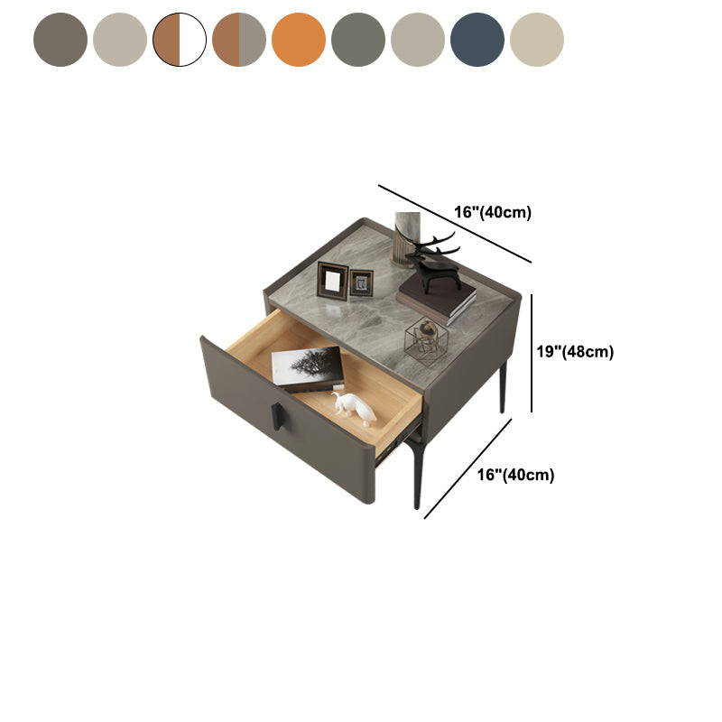 Modern 18 inch H Nightstand Faux Leather 1-ladel nachttafel met benen