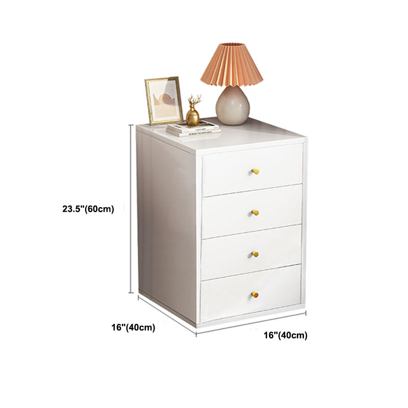 Commode contemporaine verticale en bois blanc avec tiroir