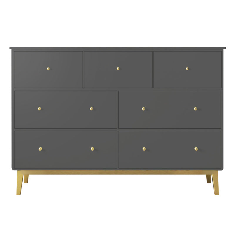 Contemporary Glam Wooden Chest Horizontall Storage Chest Dresser with Metal Legs