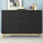 Contemporary Glam Wooden Chest Horizontall Storage Chest Dresser with Metal Legs