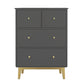 Glamour contemporain en bois coffre horizontall commode coffre avec des jambes en métal