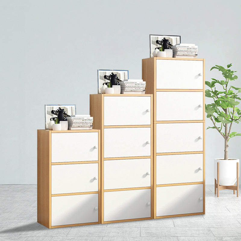 Cassa di stoccaggio in legno verticale per finitura opaca contemporanea