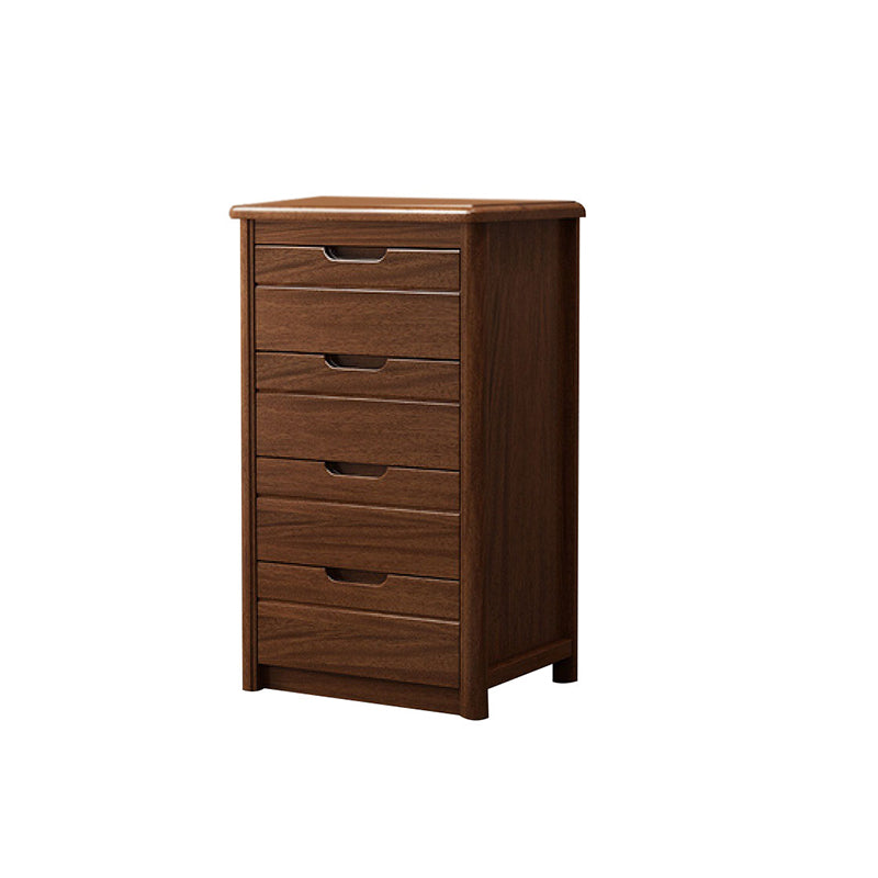 3 / 4 / 5 Drawers Lingerie Chest Vertical Solid Wood Storage Chest for Bedroom 15.7"L x 15.7"W x 32.7"H Nut-Brown Clearhalo 'Bedroom Furniture' 'Dressers & Chests' 'dressers_chests' 'furn' 'furn_dressers_chests' 'Furniture' 5732240