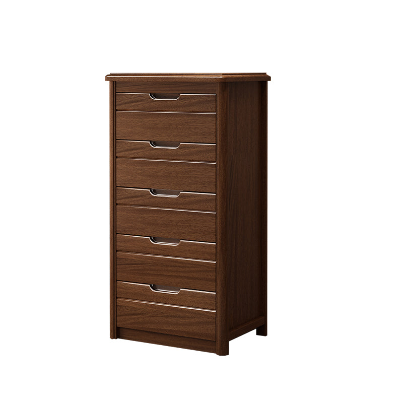 3 / 4 / 5 Drawers Lingerie Chest Vertical Solid Wood Storage Chest for Bedroom 18"L x 16"W x 39"H Nut-Brown Clearhalo 'Bedroom Furniture' 'Dressers & Chests' 'dressers_chests' 'furn' 'furn_dressers_chests' 'Furniture' 5732242