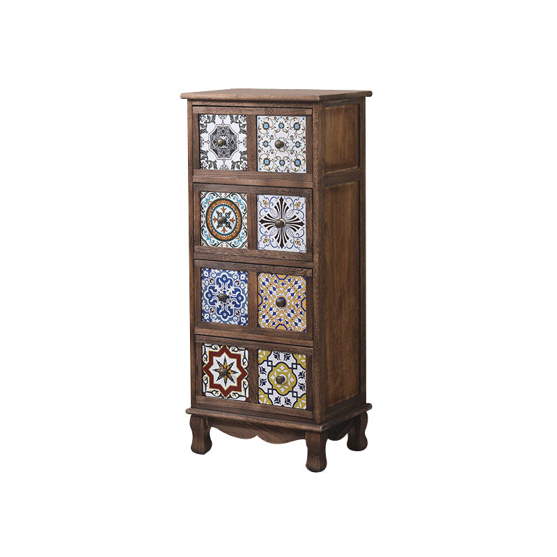 Cofre de lencería de 12 "W cofre de almacenamiento de madera vertical con cajones para dormitorio