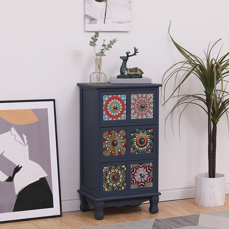 12" W Storage Chest Dresser Vertical Wood Storage Chest with Drawers for Bedroom 17"L x 12"W x 31"H Blue Clearhalo 'Bedroom Furniture' 'Dressers & Chests' 'dressers_chests' 'furn' 'furn_dressers_chests' 'Furniture' 5732359