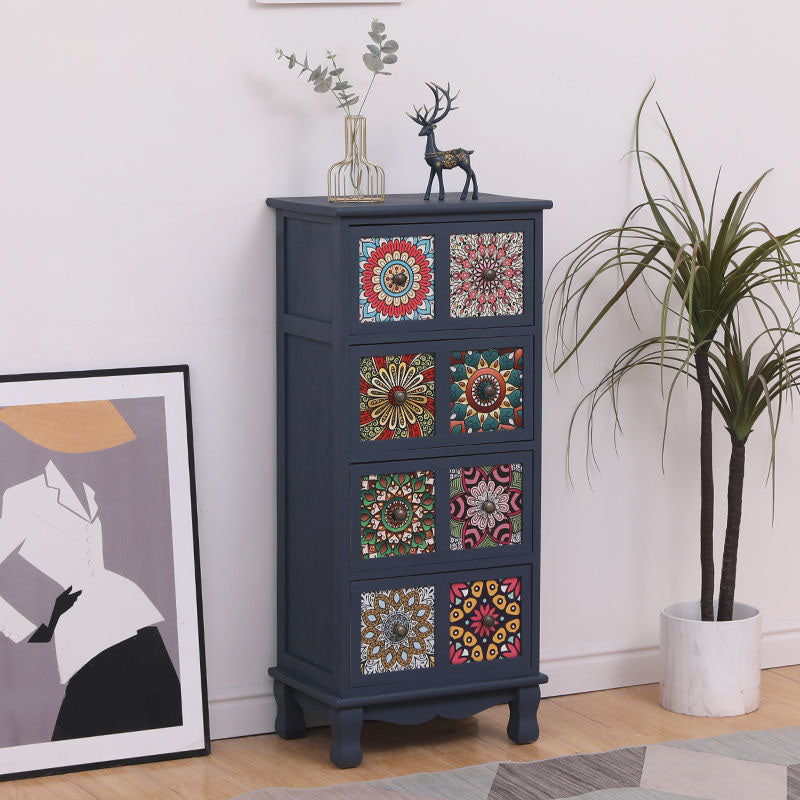 12" W Storage Chest Dresser Vertical Wood Storage Chest with Drawers for Bedroom 17"L x 12"W x 39"H Blue Clearhalo 'Bedroom Furniture' 'Dressers & Chests' 'dressers_chests' 'furn' 'furn_dressers_chests' 'Furniture' 5732360