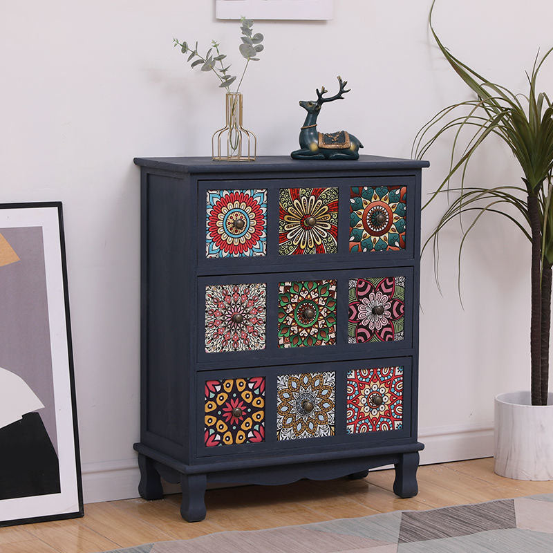 12" W Storage Chest Dresser Vertical Wood Storage Chest with Drawers for Bedroom 24"L x 12"W x 31"H Blue Clearhalo 'Bedroom Furniture' 'Dressers & Chests' 'dressers_chests' 'furn' 'furn_dressers_chests' 'Furniture' 5732362