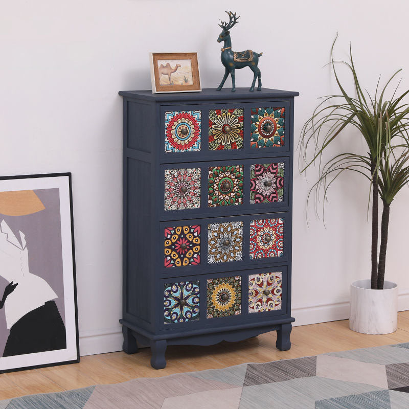 12" W Storage Chest Dresser Vertical Wood Storage Chest with Drawers for Bedroom 24"L x 11.8"W x 39.4"H Blue Clearhalo 'Bedroom Furniture' 'Dressers & Chests' 'dressers_chests' 'furn' 'furn_dressers_chests' 'Furniture' 5732363