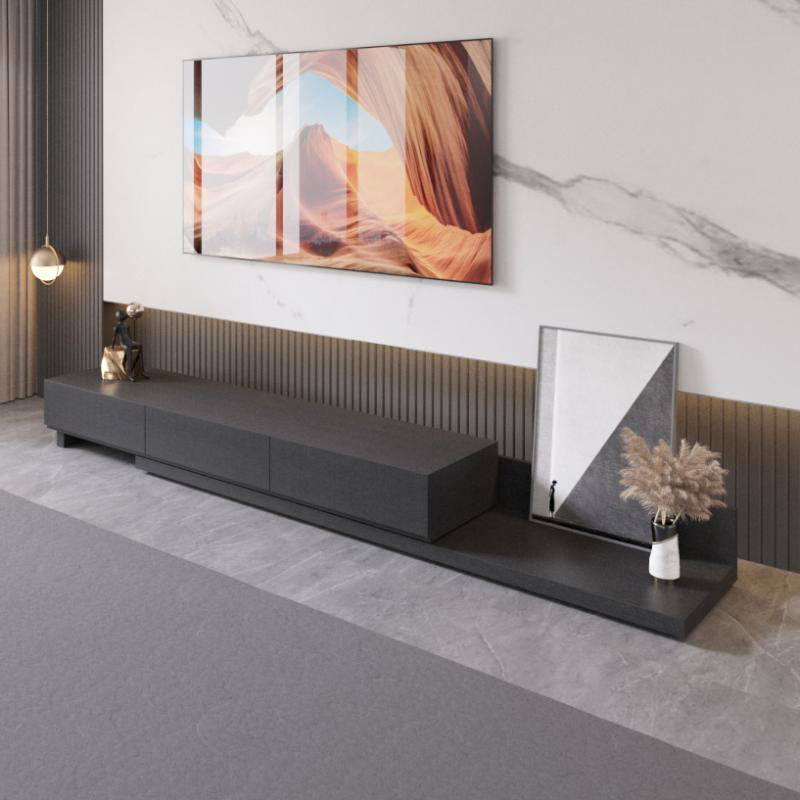 Contemporary Media Console TV Stand 3 Drawers TV Media Stand Black Clearhalo 'furn' 'furn_tv_stands_entertainment_centers' 'Furniture' 'Living Room Furniture' 'TV Stands & Entertainment Centers' 'TV Stands & Media Storage Furniture' 'tv_stands_entertainment_centers' 5732530