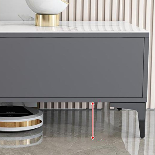 Contemporary 2-Door TV Stand 1-Open Shelf TV Console - 15.75" H Clearhalo 'furn' 'furn_tv_stands_entertainment_centers' 'Furniture' 'Living Room Furniture' 'TV Stands & Entertainment Centers' 'TV Stands & Media Storage Furniture' 'tv_stands_entertainment_centers' 5732541