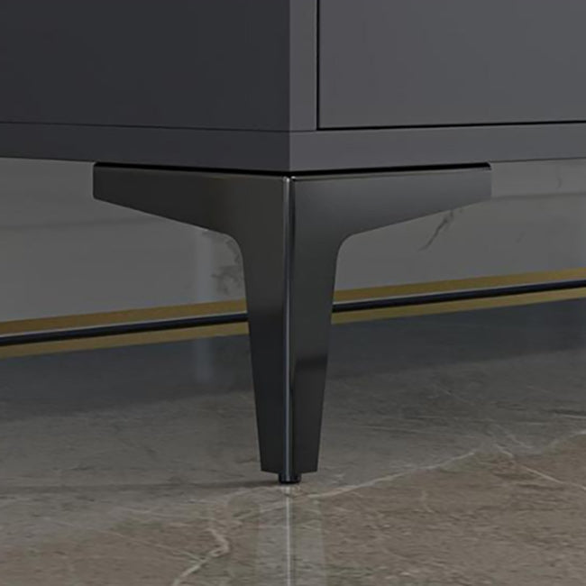 Contemporary 2-Door TV Stand 1-Open Shelf TV Console - 15.75" H Clearhalo 'furn' 'furn_tv_stands_entertainment_centers' 'Furniture' 'Living Room Furniture' 'TV Stands & Entertainment Centers' 'TV Stands & Media Storage Furniture' 'tv_stands_entertainment_centers' 5732543