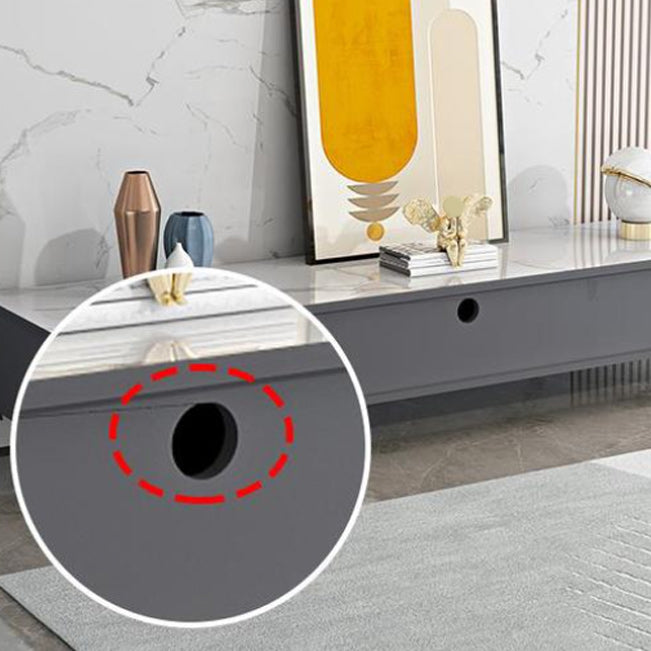 Contemporary 2-Door TV Stand 1-Open Shelf TV Console - 15.75" H Clearhalo 'furn' 'furn_tv_stands_entertainment_centers' 'Furniture' 'Living Room Furniture' 'TV Stands & Entertainment Centers' 'TV Stands & Media Storage Furniture' 'tv_stands_entertainment_centers' 5732544