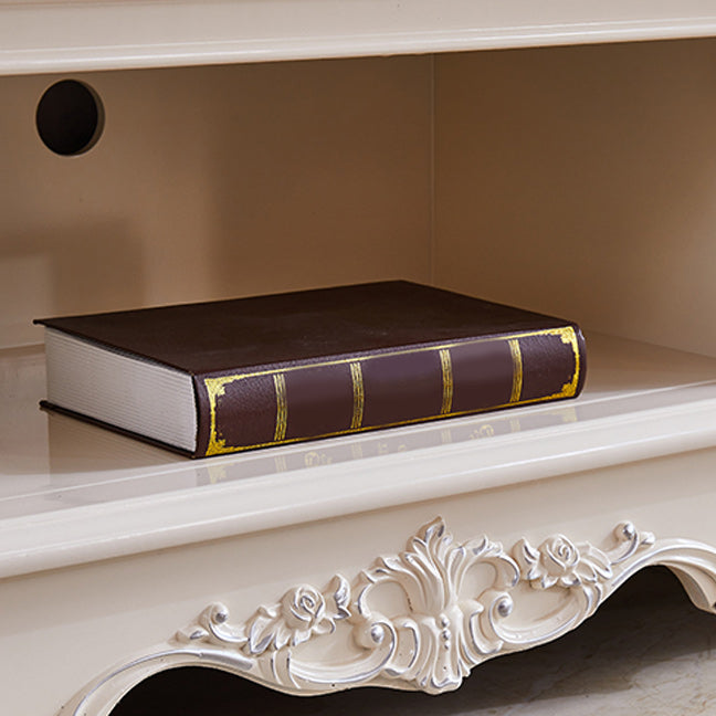 ソリッドウッドメディアコンソールテレビスタンドグラムホワイトテレビメディアコンソール