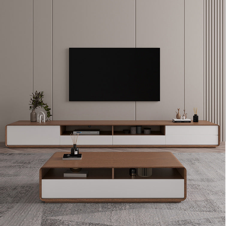 Scandinavian 4-Drawer TV Media Stand Solid Wood TV Stand Console Clearhalo 'furn' 'furn_tv_stands_entertainment_centers' 'Furniture' 'Living Room Furniture' 'TV Stands & Entertainment Centers' 'TV Stands & Media Storage Furniture' 'tv_stands_entertainment_centers' 5732579