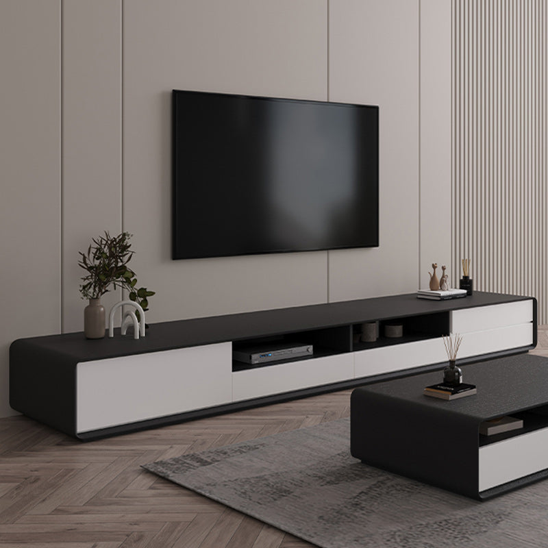 Scandinavian 4-Drawer TV Media Stand Solid Wood TV Stand Console 78.7"L x 15.7"W x 15"H Black Clearhalo 'furn' 'furn_tv_stands_entertainment_centers' 'Furniture' 'Living Room Furniture' 'TV Stands & Entertainment Centers' 'TV Stands & Media Storage Furniture' 'tv_stands_entertainment_centers' 5732580