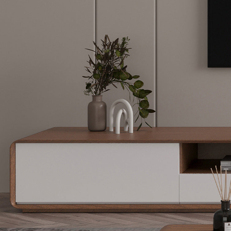 Scandinavian 4-Drawer TV Media Stand Solid Wood TV Stand Console Clearhalo 'furn' 'furn_tv_stands_entertainment_centers' 'Furniture' 'Living Room Furniture' 'TV Stands & Entertainment Centers' 'TV Stands & Media Storage Furniture' 'tv_stands_entertainment_centers' 5732583