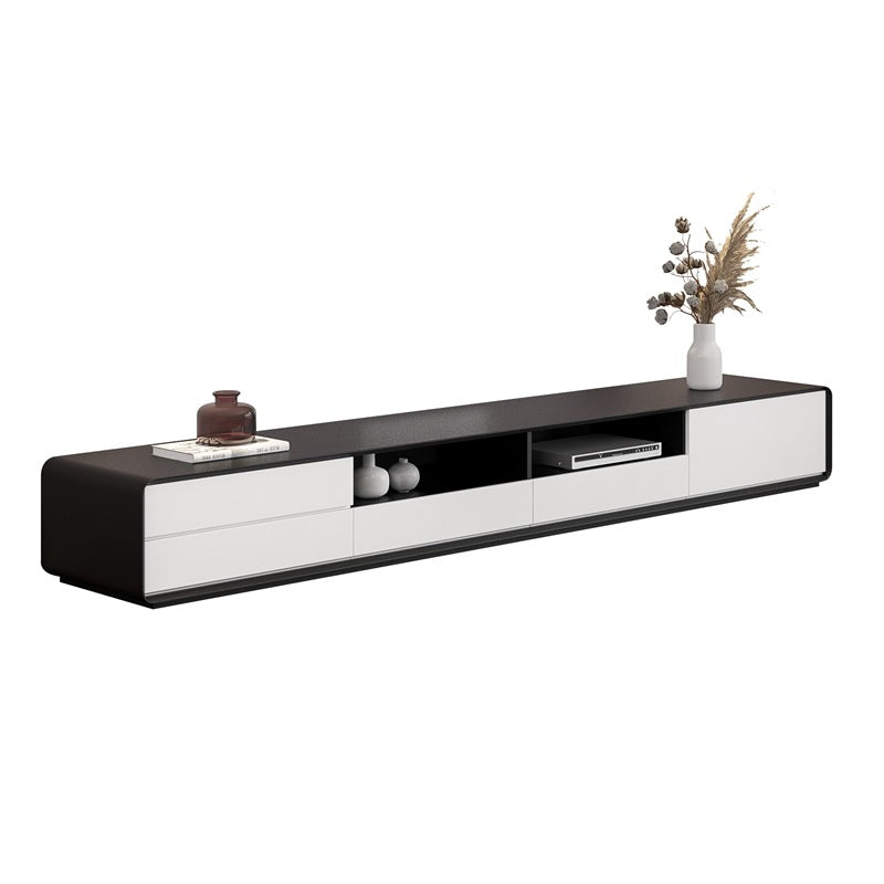 Scandinavian 4-Drawer TV Media Stand Solid Wood TV Stand Console Black Clearhalo 'furn' 'furn_tv_stands_entertainment_centers' 'Furniture' 'Living Room Furniture' 'TV Stands & Entertainment Centers' 'TV Stands & Media Storage Furniture' 'tv_stands_entertainment_centers' 5732586