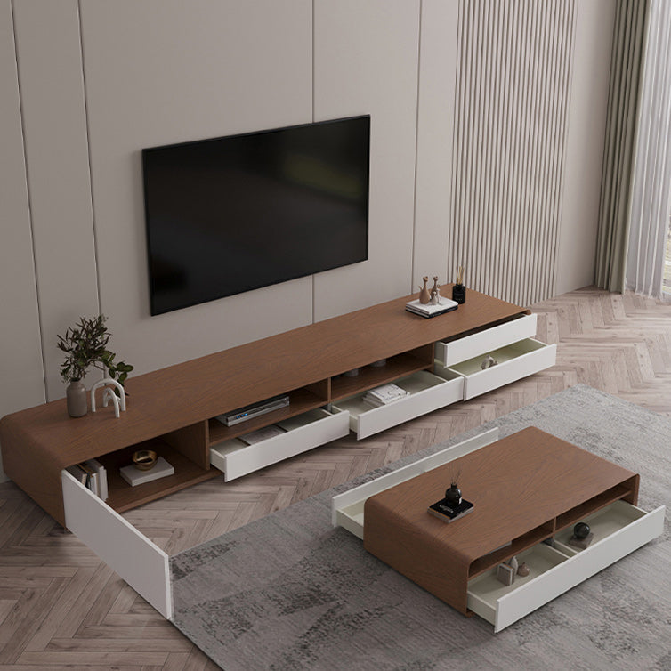 Scandinavian 4-Drawer TV Media Stand Solid Wood TV Stand Console Clearhalo 'furn' 'furn_tv_stands_entertainment_centers' 'Furniture' 'Living Room Furniture' 'TV Stands & Entertainment Centers' 'TV Stands & Media Storage Furniture' 'tv_stands_entertainment_centers' 5732587