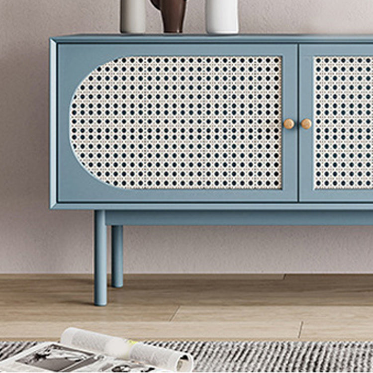 25.6" High Nordic TV Stand Solid Wood TV Cabinet with 2-Drawer & Cabinet Clearhalo 'furn' 'furn_tv_stands_entertainment_centers' 'Furniture' 'Living Room Furniture' 'TV Stands & Entertainment Centers' 'TV Stands & Media Storage Furniture' 'tv_stands_entertainment_centers' 5732598