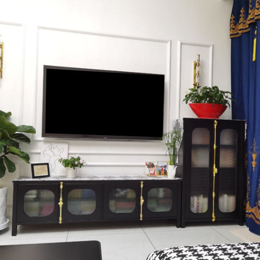 Stand industriale TV a 4 porte 21.65 "H Console TV metal in nero