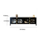 Industrial 4-Door TV Stand 21.65" H Metal TV Console in Black