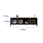Industrial 4-Door TV Stand 21.65" H Metal TV Console in Black