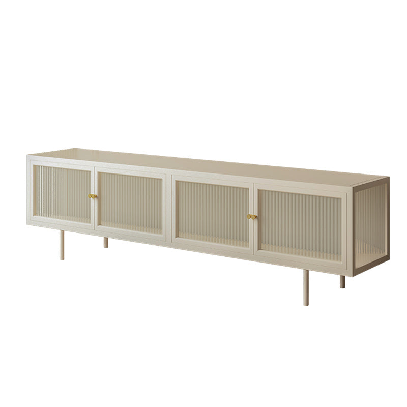Metal and Glass TV Media Stand Industrial Media Console with Doors White Clearhalo 'furn' 'furn_tv_stands_entertainment_centers' 'Furniture' 'Living Room Furniture' 'TV Stands & Entertainment Centers' 'TV Stands & Media Storage Furniture' 'tv_stands_entertainment_centers' 5732707